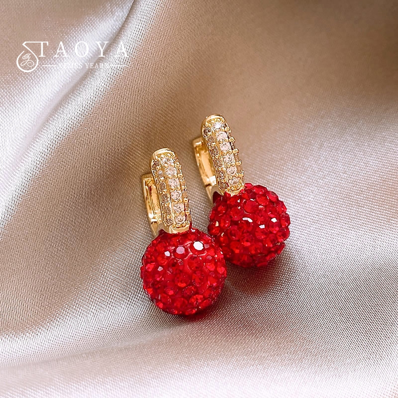 Ornament Ball Set - Shining Red Color Crystal Ball Pendant