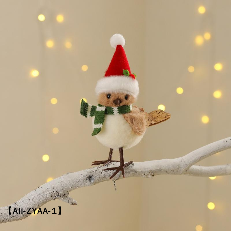 【A】Christmas Plush Bird Orname - Santa Hat Plush review and price
