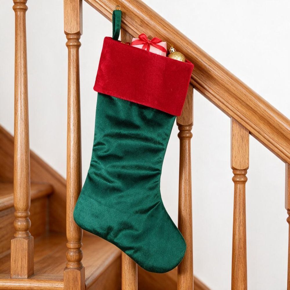 Red Green Velvet Christmas Sto - Christmas Stocking Hanging review and price
